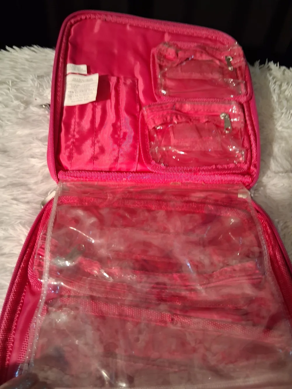 Quilted Pink Jewelry  Bag with Chain Detail